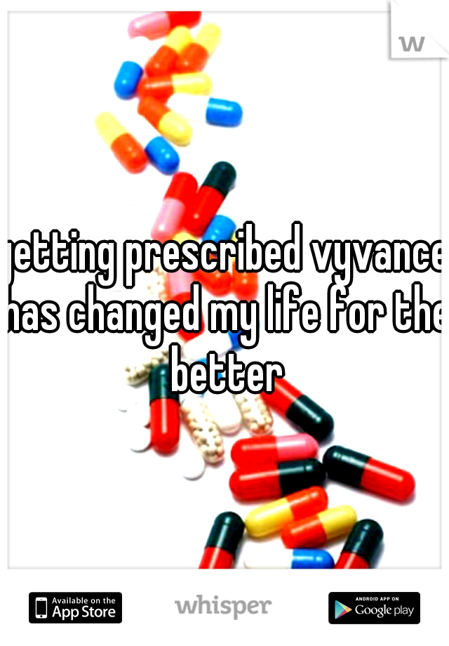 getting prescribed vyvance has changed my life for the better