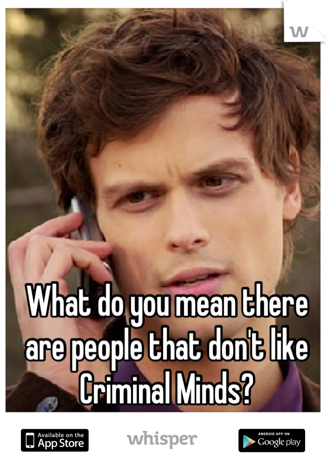 What do you mean there are people that don't like Criminal Minds?