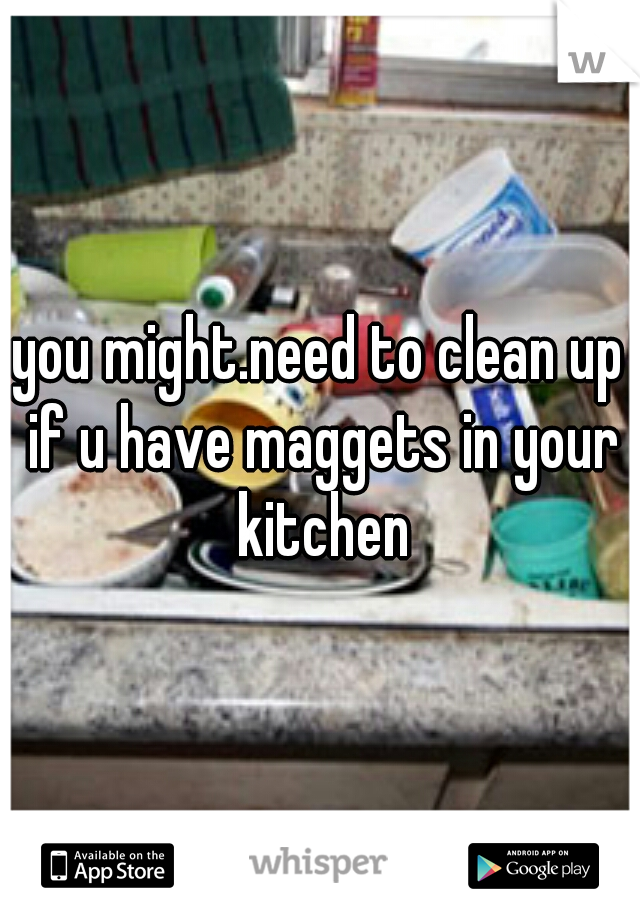 you might.need to clean up if u have maggets in your kitchen