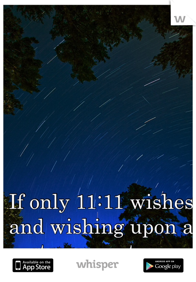 If only 11:11 wishes and wishing upon a star came true. 