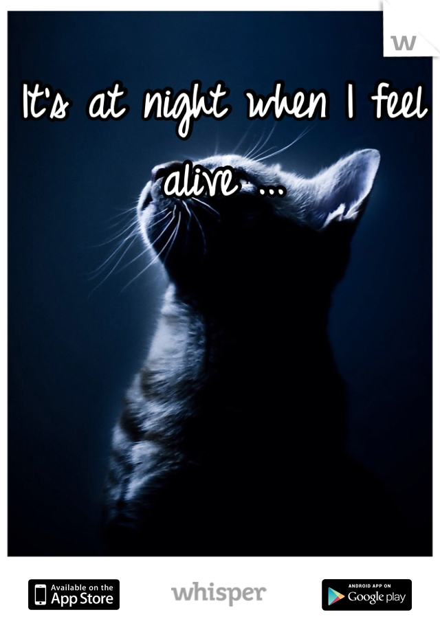 It's at night when I feel alive ...