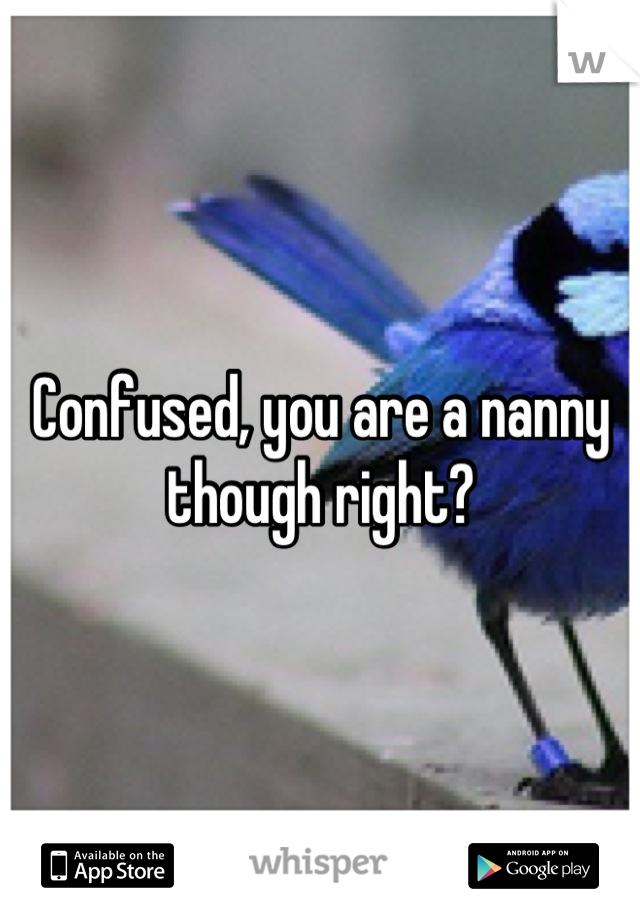 Confused, you are a nanny though right?