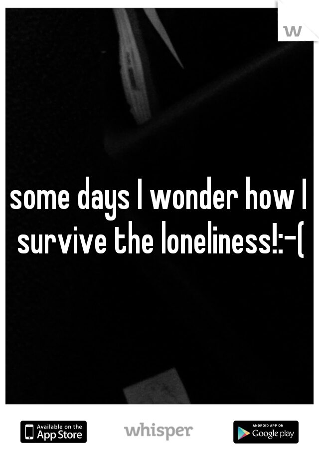 some days I wonder how I survive the loneliness!:-(