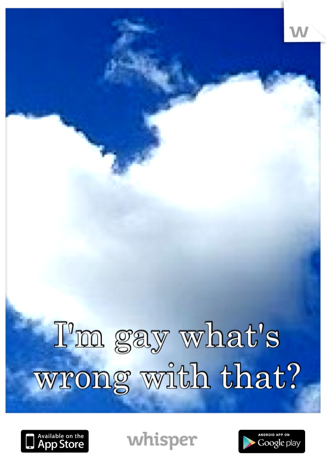 I'm gay what's wrong with that? 
