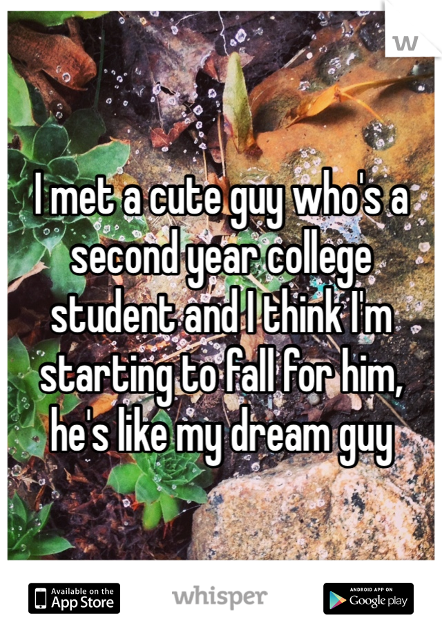 I met a cute guy who's a second year college student and I think I'm starting to fall for him, he's like my dream guy