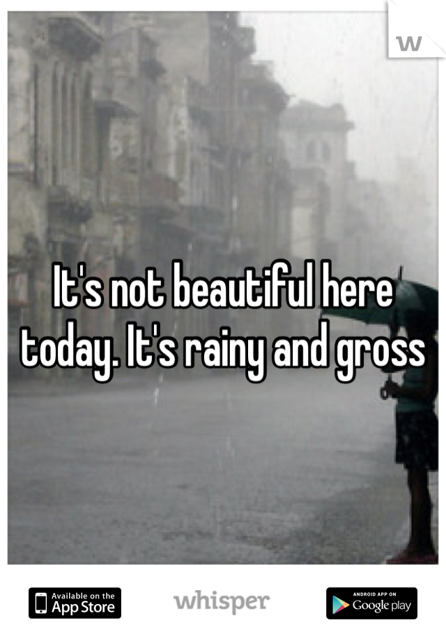 It's not beautiful here today. It's rainy and gross 