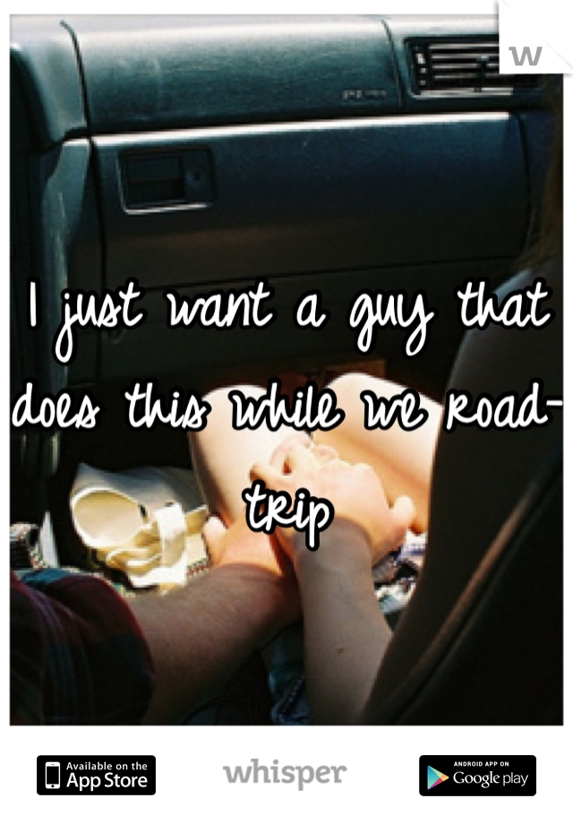 I just want a guy that does this while we road-trip 
