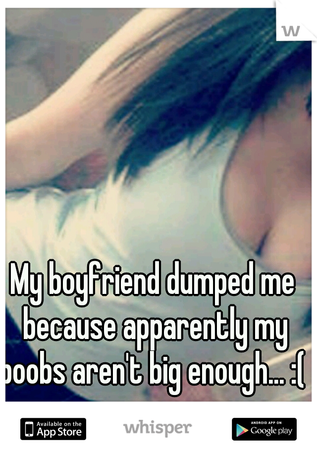 My boyfriend dumped me because apparently my boobs aren't big enough... :( 
