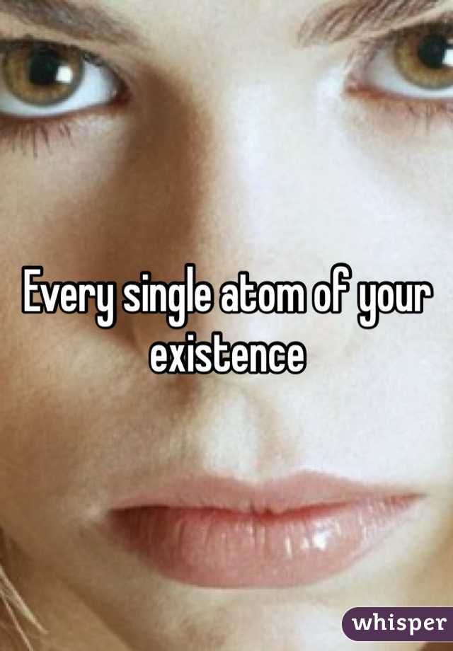 Every single atom of your existence 