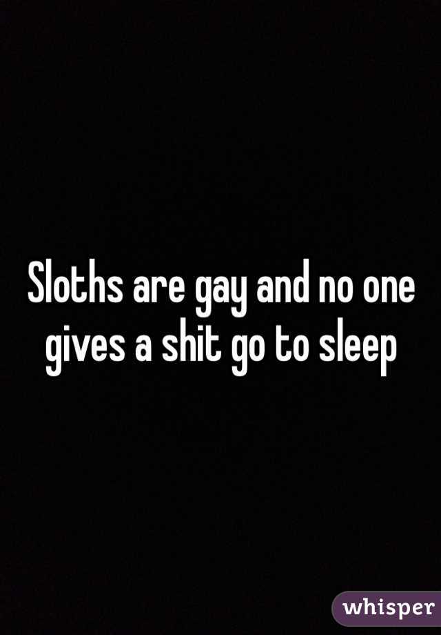 Sloths are gay and no one gives a shit go to sleep