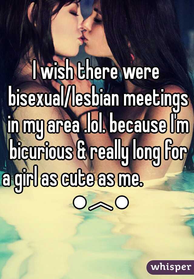 I wish there were bisexual/lesbian meetings in my area .lol. because I'm bicurious & really long for a girl as cute as me.               ●︿●