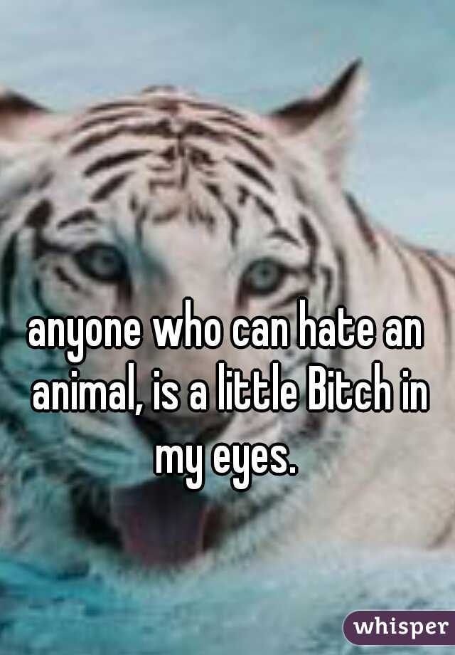 anyone who can hate an animal, is a little Bitch in my eyes. 
