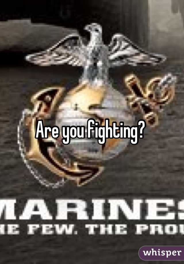 Are you fighting? 