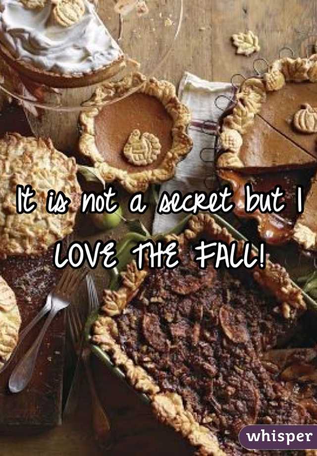 It is not a secret but I LOVE THE FALL! 