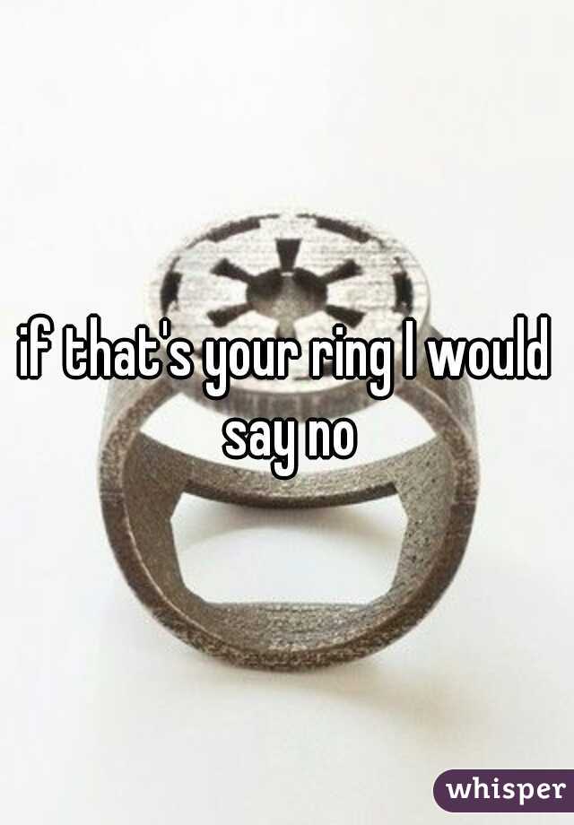 if that's your ring I would say no