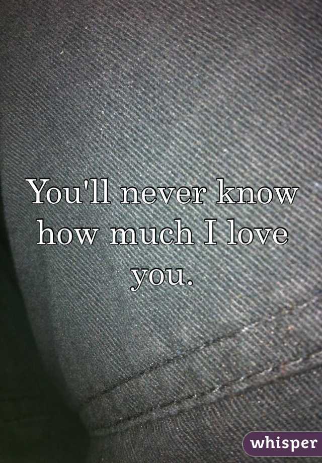 You'll never know how much I love you.