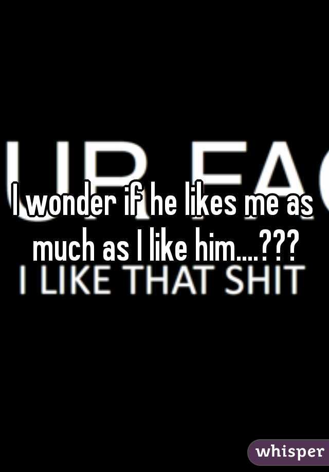 I wonder if he likes me as much as I like him....???