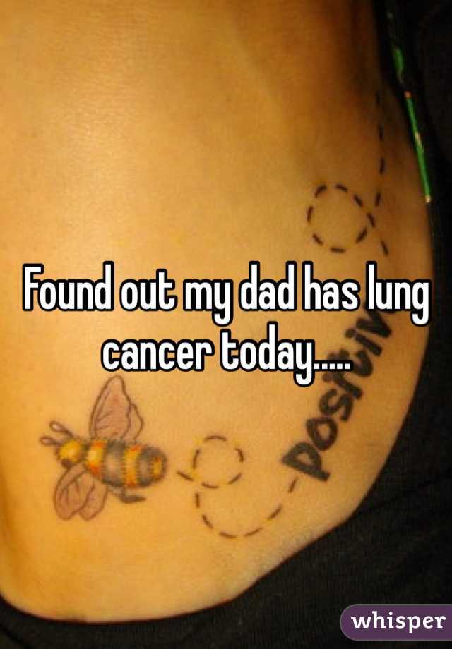 Found out my dad has lung cancer today..... 