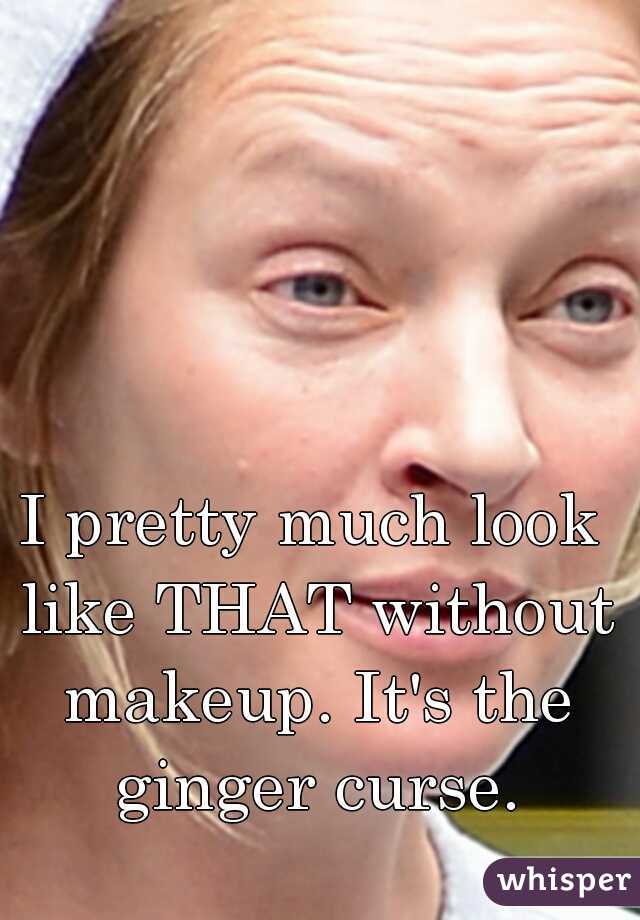 I pretty much look like THAT without makeup. It's the ginger curse.