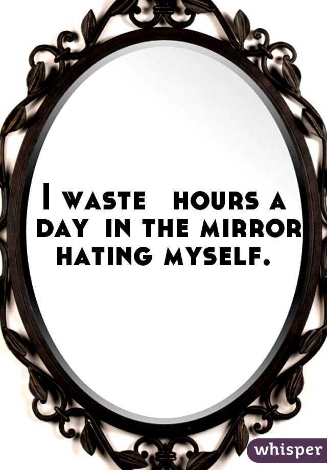 I waste
 hours a day
in the mirror hating myself. 