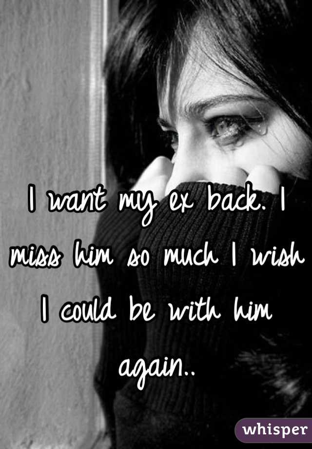 I want my ex back. I miss him so much I wish I could be with him again..