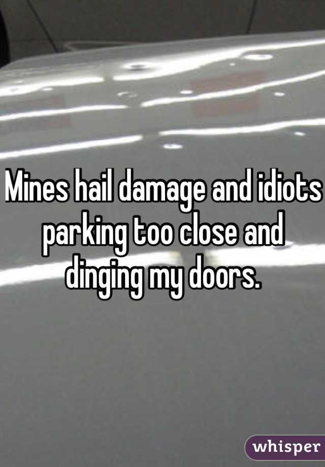 Mines hail damage and idiots parking too close and dinging my doors. 
