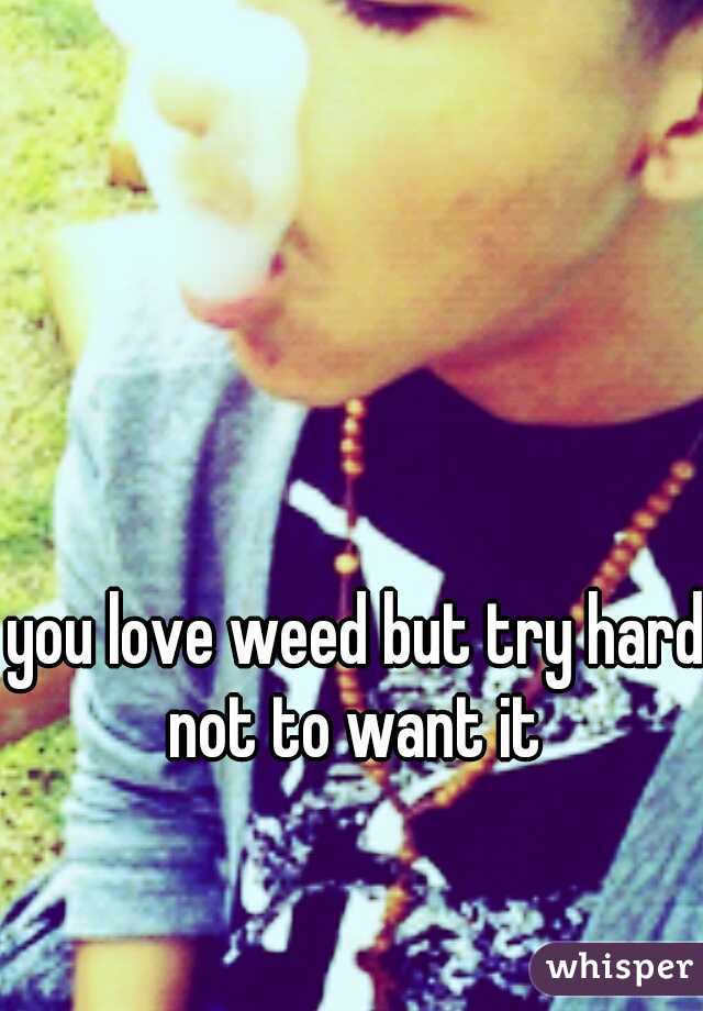 you love weed but try hard not to want it 