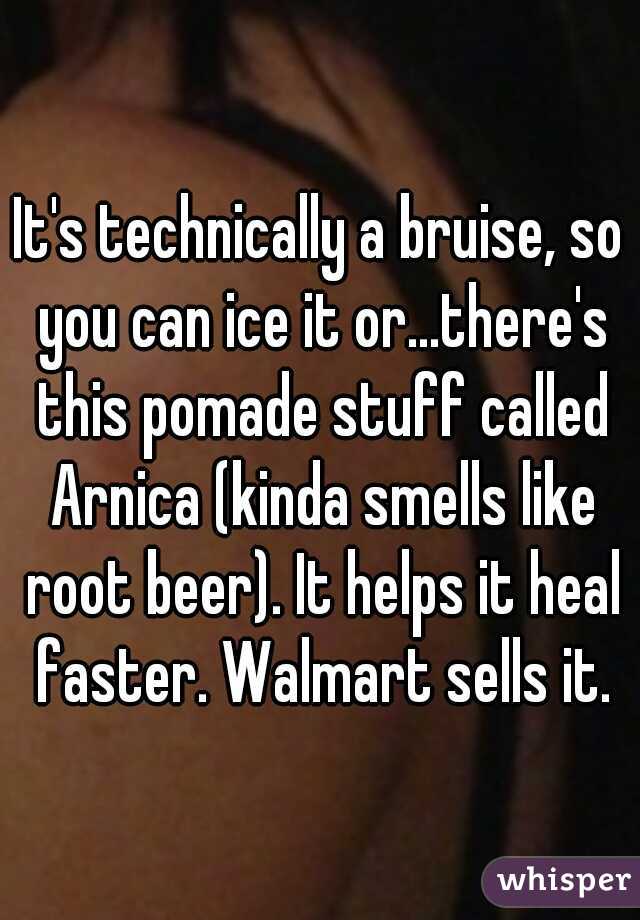 It's technically a bruise, so you can ice it or...there's this pomade stuff called Arnica (kinda smells like root beer). It helps it heal faster. Walmart sells it.