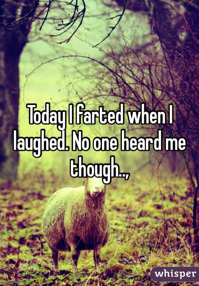 Today I farted when I laughed. No one heard me though..,