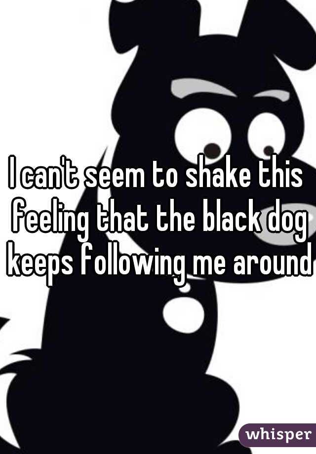 I can't seem to shake this feeling that the black dog keeps following me around