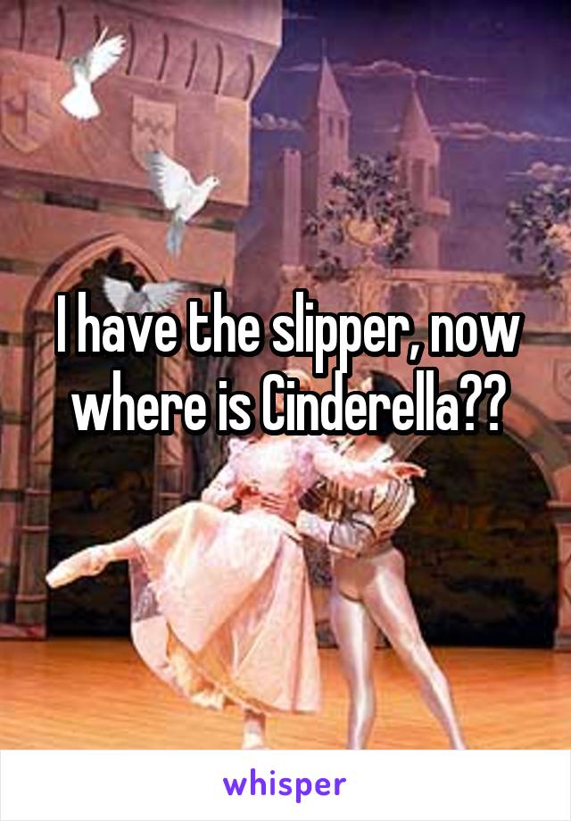 I have the slipper, now where is Cinderella??
