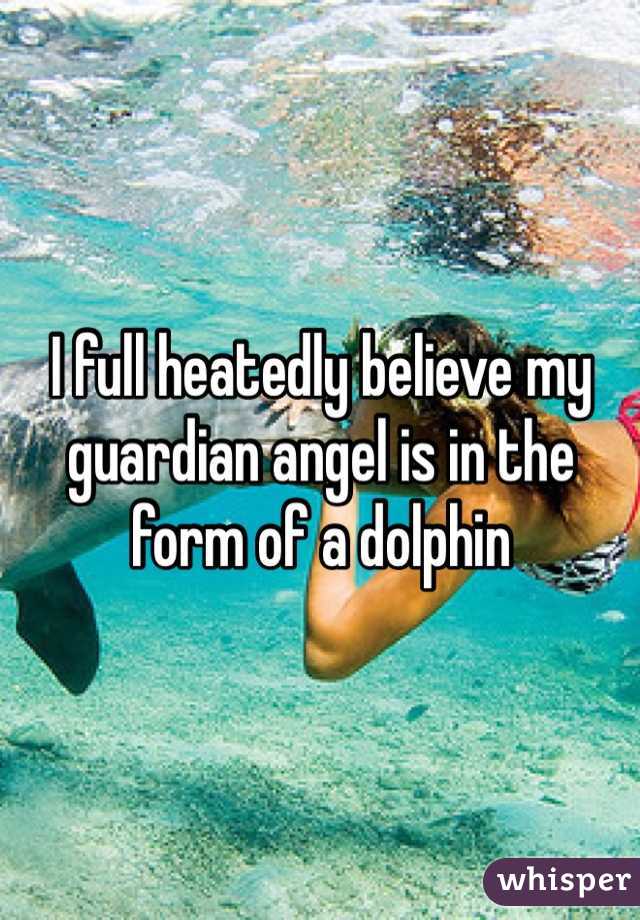 I full heatedly believe my guardian angel is in the form of a dolphin 