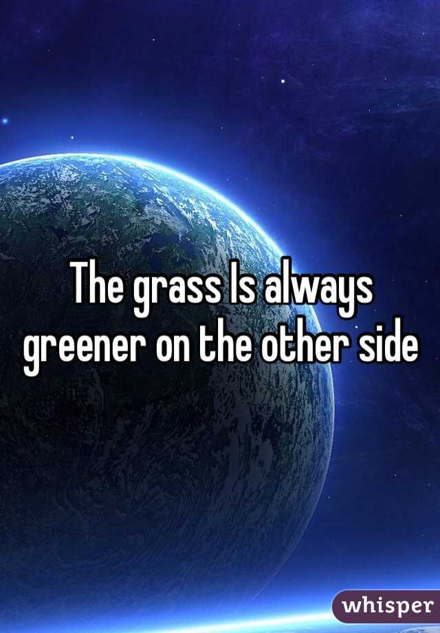 The grass Is always greener on the other side 