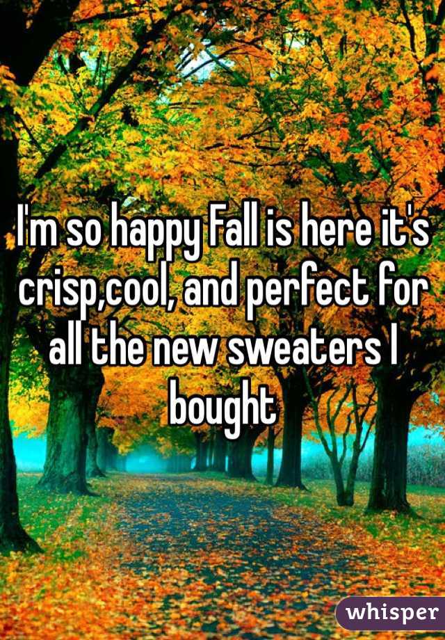 I'm so happy Fall is here it's crisp,cool, and perfect for all the new sweaters I bought 