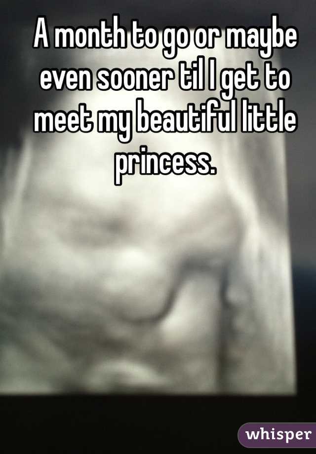 A month to go or maybe even sooner til I get to meet my beautiful little princess.