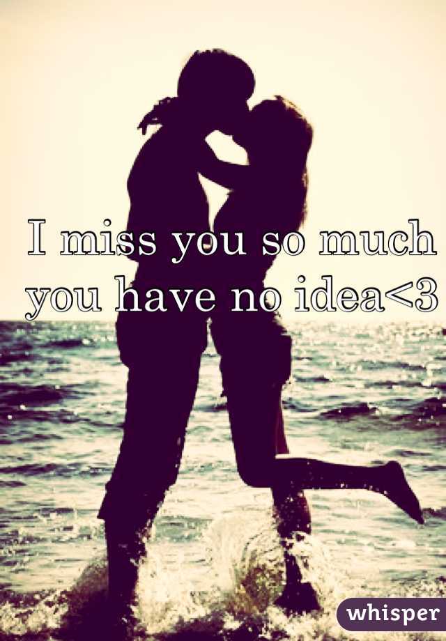 I miss you so much you have no idea<3