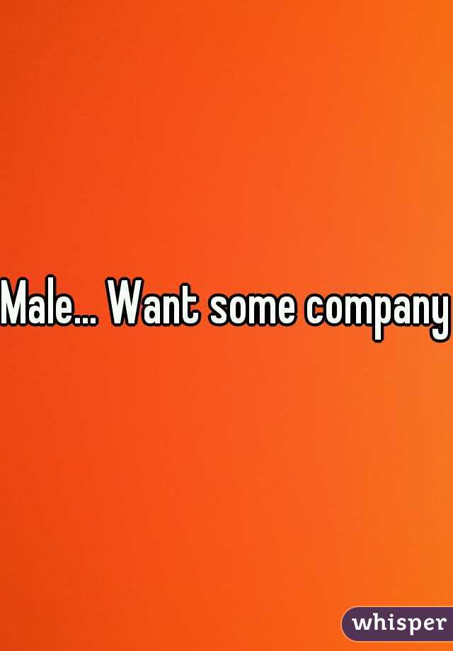 Male... Want some company?