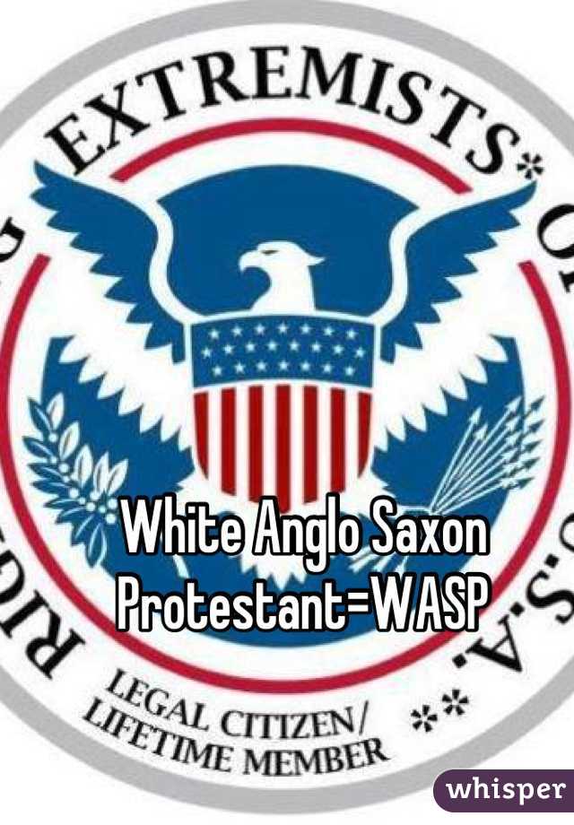 White Anglo Saxon Protestant=WASP