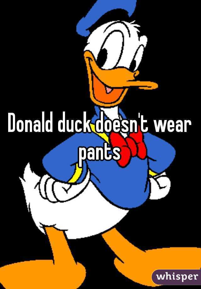 Donald duck doesn't wear pants