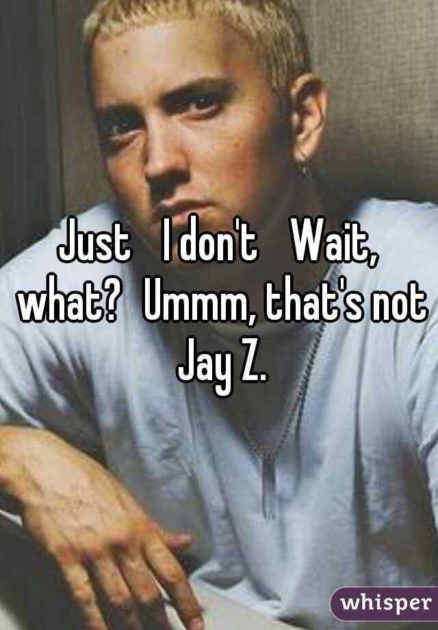 Just 
I don't
 Wait, what?
Ummm, that's not Jay Z.