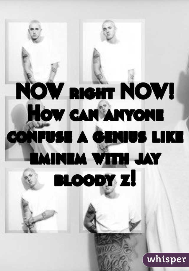 NOW right NOW! How can anyone confuse a genius like eminem with jay bloody z! 