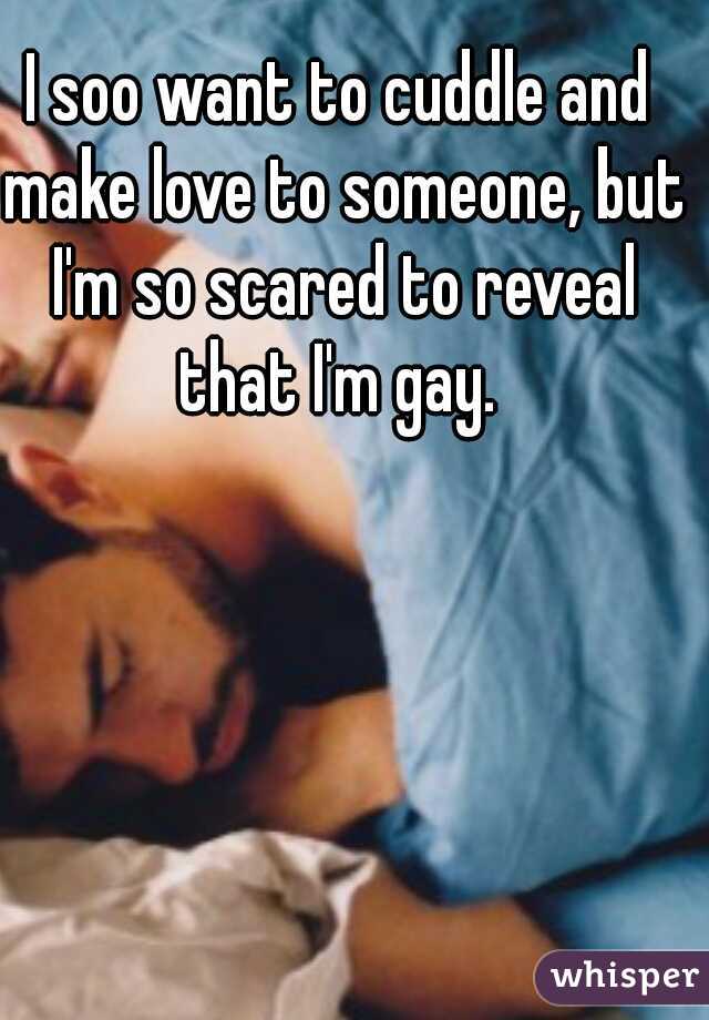 I soo want to cuddle and make love to someone, but I'm so scared to reveal that I'm gay. 