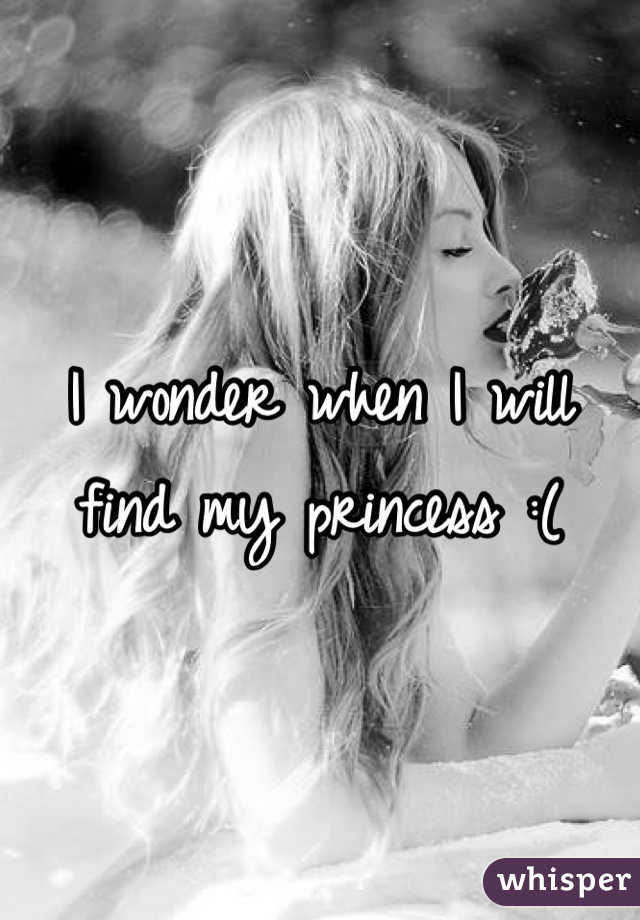 I wonder when I will find my princess :( 