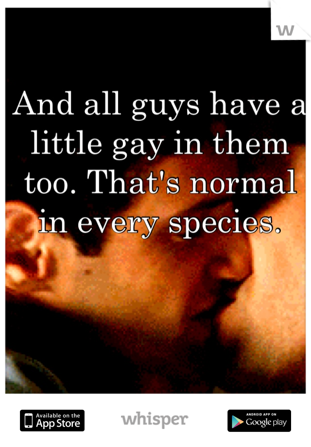 And all guys have a little gay in them too. That's normal in every species. 