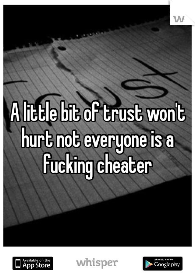 A little bit of trust won't hurt not everyone is a fucking cheater 