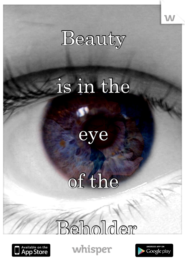 Beauty 

is in the 

eye 

of the

 Beholder