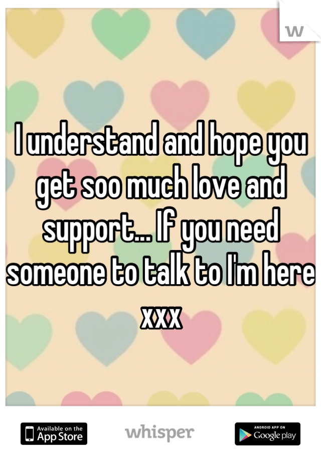 I understand and hope you get soo much love and support... If you need someone to talk to I'm here xxx