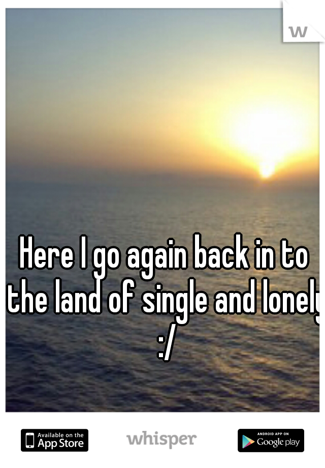 Here I go again back in to the land of single and lonely :/