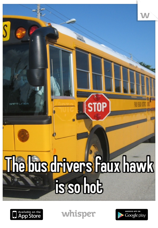The bus drivers faux hawk is so hot 
