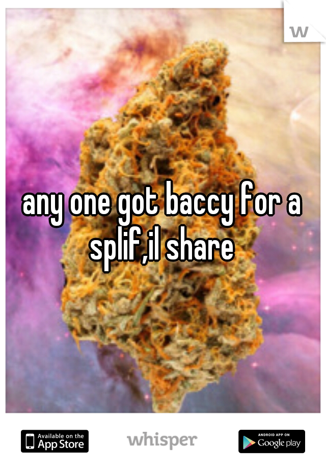 any one got baccy for a splif,il share 